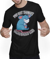 Produktbild von T-Shirt mit Mann My Rat Thinks You're Gross Too Pet Rat Wearing Gesichtsmaske