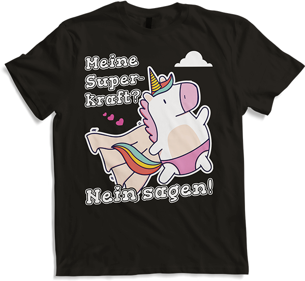 Produktbild von T-Shirt NEIN Einhorn Lustiger frecher Spruch für Mädchen & Teenager