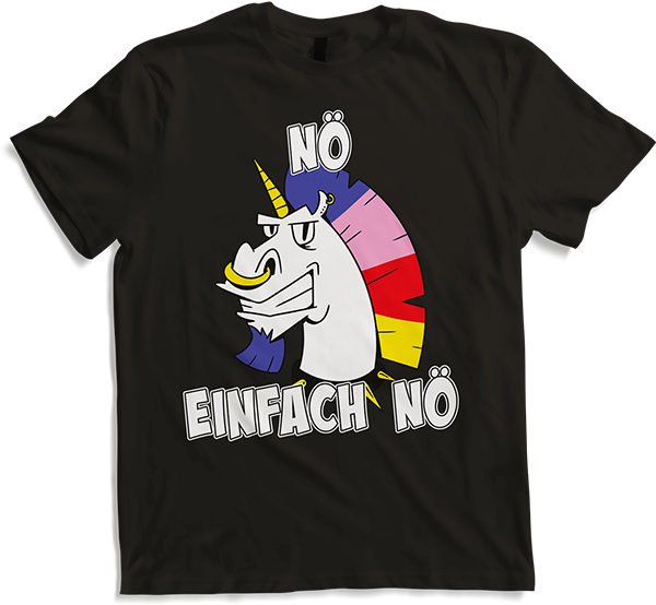 Produktbild von T-Shirt NÖ Einhorn Frecher Spruch für Mädchen & Jungs Punker Einhorn