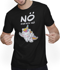 Produktbild von T-Shirt mit Mann NÖ Einhorn Lustiger Cooler Spruch Frecher Stinkefinger