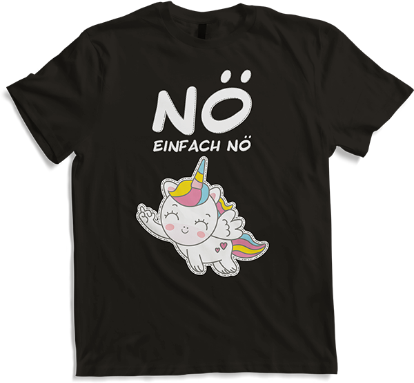 Produktbild von T-Shirt NÖ Einhorn Lustiger Cooler Spruch Frecher Stinkefinger