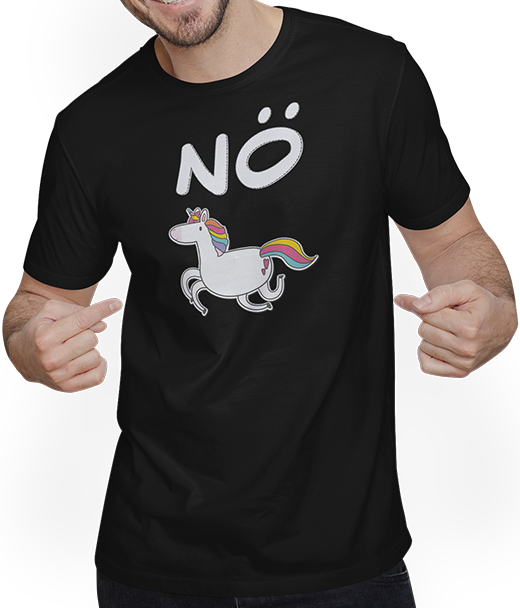 Produktbild von T-Shirt mit Mann NÖ Einhorn | Lustiger Cooler Spruch | Für Mädchen & Teenager