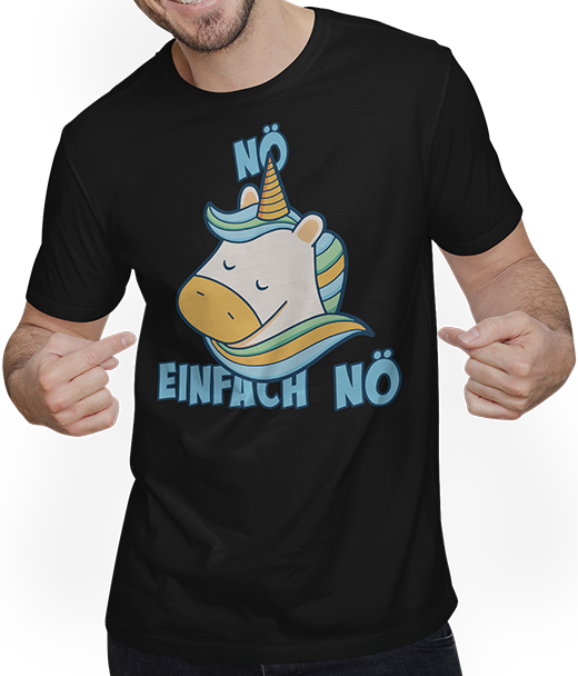 Produktbild von T-Shirt mit Mann NÖ Einhorn | Lustiger Cooler Spruch | Für Teenager Mädchen
