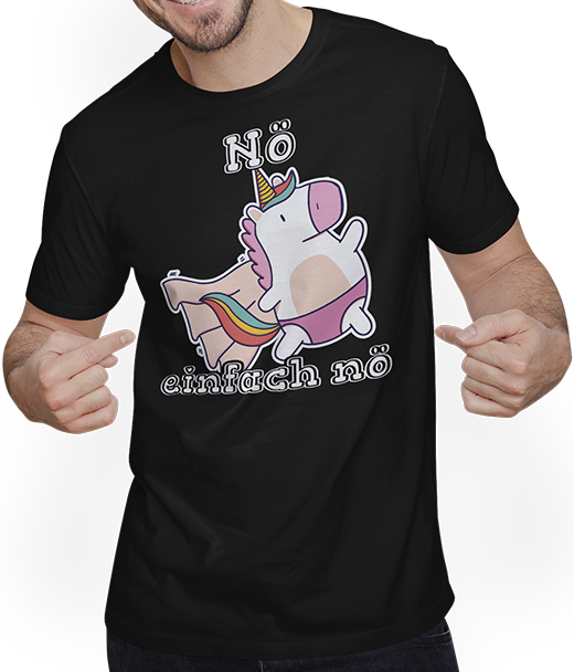 Produktbild von T-Shirt mit Mann NÖ Einhorn | Lustiger frecher Spruch für Mädchen & Teenager