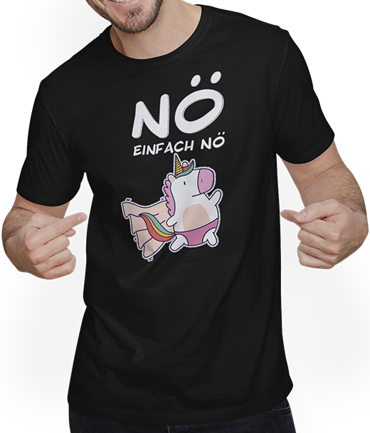 Produktbild von T-Shirt mit Mann NÖ Einhorn | Lustiger frecher Spruch für Mädchen & Teenager