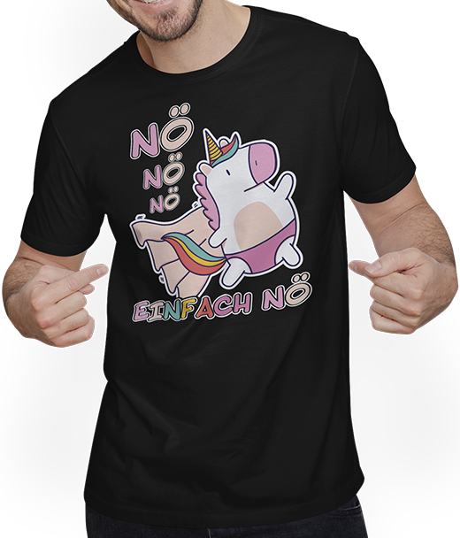 Produktbild von T-Shirt mit Mann NÖ Einhorn | Lustiger frecher Spruch für Mädchen & Teenager