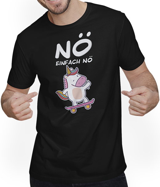 Produktbild von T-Shirt mit Mann NÖ Einhorn | Lustiger frecher Spruch für Mädchen & Teenager