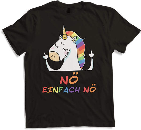 Produktbild von T-Shirt NÖ Einhorn Stinkefinger | Lustiger Spruch | Für Frauen