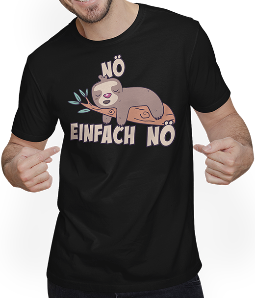 Produktbild von T-Shirt mit Mann NÖ Faultier | Lustiger Cooler Spruch | Für Mädchen & Jungs