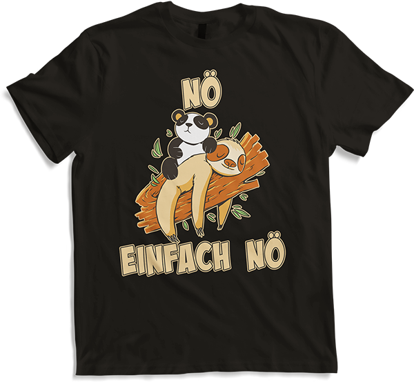 Produktbild von T-Shirt NÖ Faultier Panda Lustiger Cooler Spruch für Mädchen & Jungs