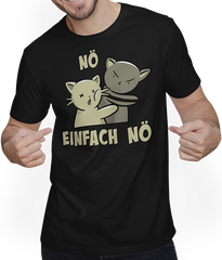 Produktbild von T-Shirt mit Mann NÖ Katze Backpfeife Lustiger Sarkastischer Spruch Ohrfeige