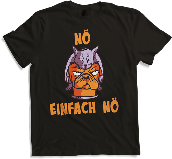 Produktbild von T-Shirt NÖ Katze Hund | Lustiger Cooler Spruch | Für Mädchen & Jungs
