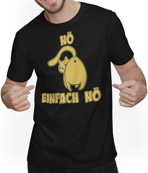 Produktbild von T-Shirt mit Mann NÖ Katze Popo | Lustiger Cooler Spruch | Für Mädchen & Jungs