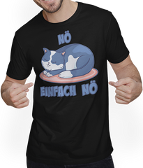Produktbild von T-Shirt mit Mann NÖ Katze schläft Lustiger Cooler Spruch für Jungs & Mädchen