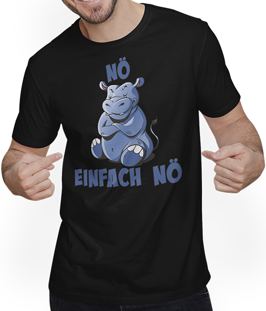 Produktbild von T-Shirt mit Mann NÖ Nilpferd | Lustiger Cooler Spruch | Für Mädchen & Jungs