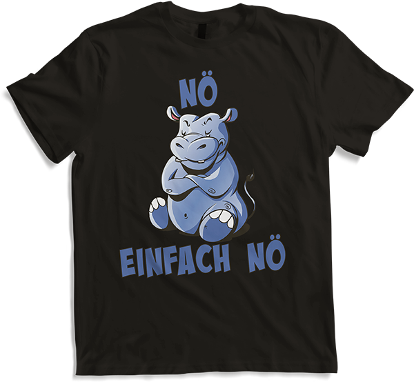 Produktbild von T-Shirt NÖ Nilpferd | Lustiger Cooler Spruch | Für Mädchen & Jungs