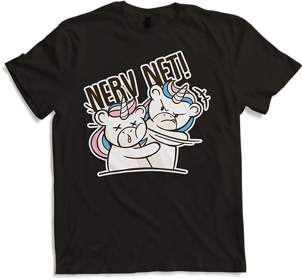 Produktbild von T-Shirt Nerv net! Einhorn verteilt Ohrfeige Freches Sarkastisches