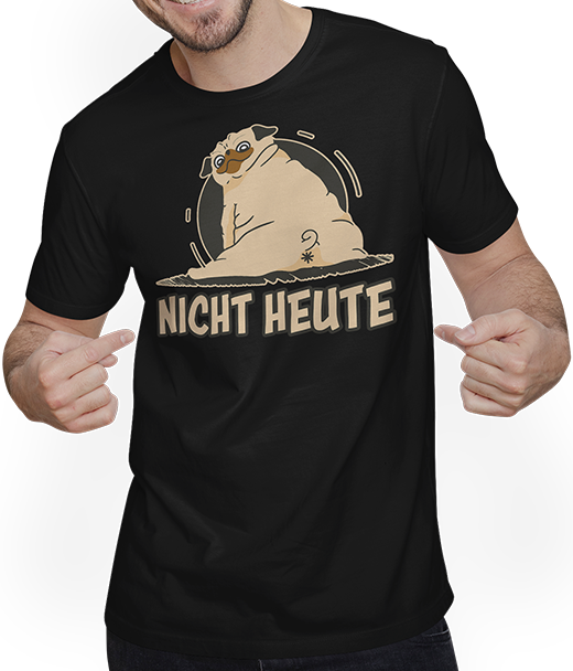 Produktbild von T-Shirt mit Mann Nicht Heute Mops Lustiger Möpse Spruch für Mädchen & Jungs