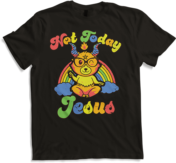 Produktbild von T-Shirt Nicht heute Jesus Witzig Kawaii Nerd Baphomet Satan Teufel