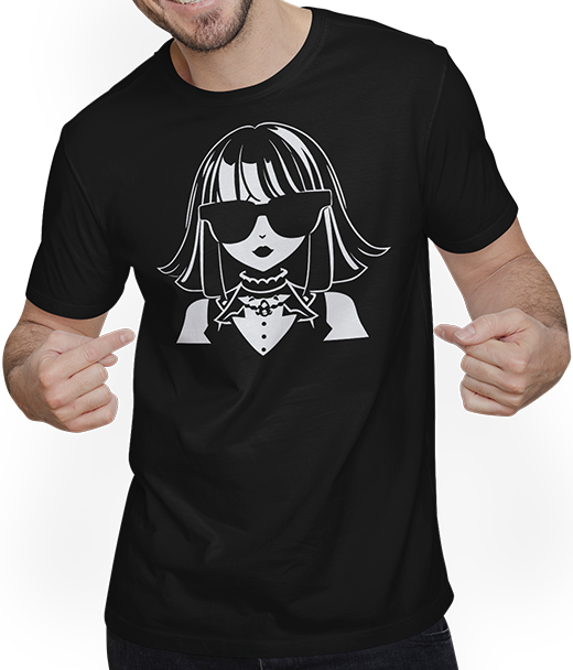 Produktbild von T-Shirt mit Mann Niedliche Anime Mädchen Gothic Manga Märchen Sonnenbrille