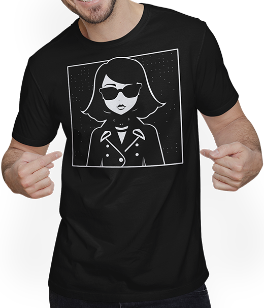 Produktbild von T-Shirt mit Mann Niedliche Anime Mädchen Gothic Manga Märchen Sonnenbrille