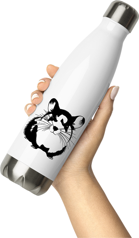 Produktbild von Thermosflasche von Hand gehalten Niedliche Chinchillas-Illustration Zeichnung Chinchilla