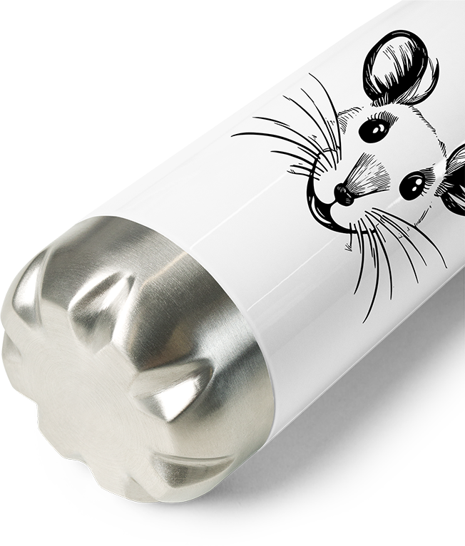 Produktbild vom Boden der Thermoflasche Niedliche Ratten-Illustration, Haustier-Ratten-Zeichnung, ausgefallene Ratten