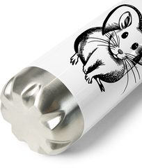 Produktbild vom Boden der Thermoflasche Niedliche Ratten-Illustration mit Herz, Haustier-Ratten-Zeichnung, ausgefallene Ratten