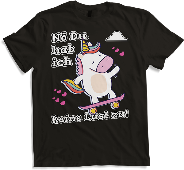 Produktbild von T-Shirt Nö Du keine Lust Einhorn frecher Spruch Mädchen & Teenager