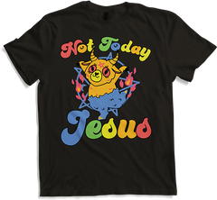 Produktbild von T-Shirt Not Today Jesus Witzig Baphomet tanzt Satan Teufel Einhorn