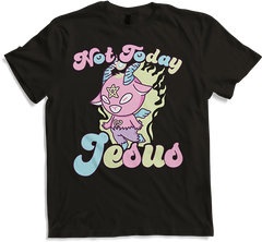 Produktbild von T-Shirt Not Today Jesus Witzig Kawaii Bär Satan Teufel Baphomet