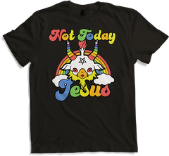 Produktbild von T-Shirt Not Today Jesus lustiges Kawaii Baphomet Satan Teufel Einhorn