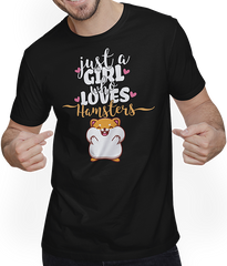 Produktbild von T-Shirt mit Mann Nur ein Mädchen, das Hamster liebt | Niedlicher Hamster