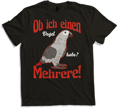 Produktbild von T-Shirt Ob ich einen Vogel habe? Mehrere! Graupapagei Sprüche