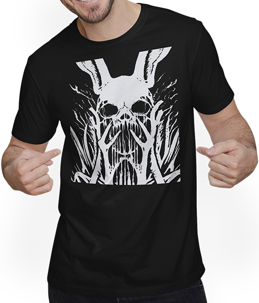 Produktbild von T-Shirt mit Mann Occult Horror Bunny Art Death Metal Thrash Metall Grindcore