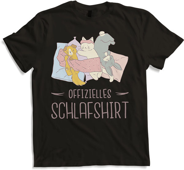 Produktbild von T-Shirt Offizielles Schlafshirt Katze Hund Kaninchen Mädchen Spruch