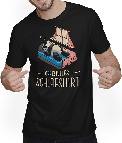 Produktbild von T-Shirt mit Mann Offizielles Schlafshirt Panda Spruch Mädchen Jungs Pandabär