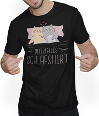 Produktbild von T-Shirt mit Mann Offizielles Schlafshirt | Pyjama | Pärchen Katzen Spruch