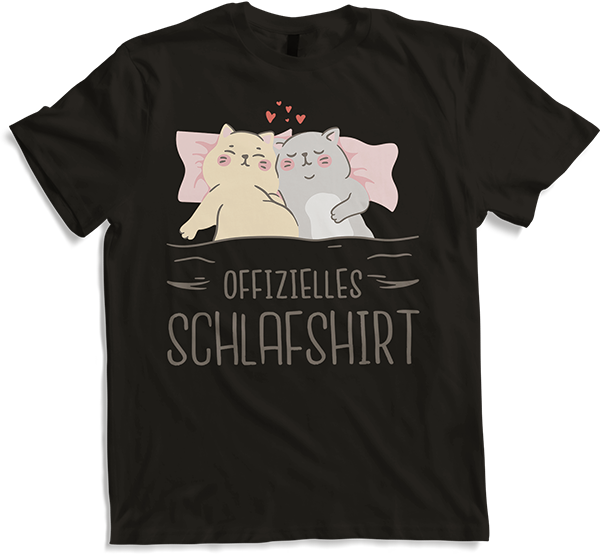 Produktbild von T-Shirt Offizielles Schlafshirt | Pyjama | Pärchen Katzen Spruch
