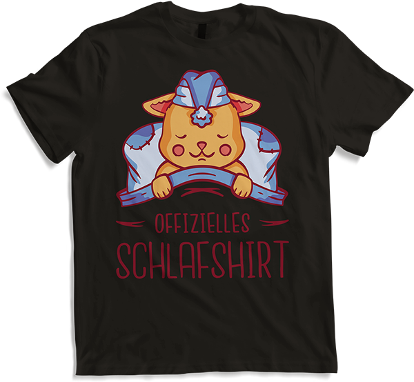 Produktbild von T-Shirt Offizielles Schlafshirt | Pyjama | Schlaf Sprüche Katzen
