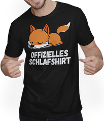 Produktbild von T-Shirt mit Mann Offizielles Schlafshirt Schlafender Fuchs Lustige Füchse