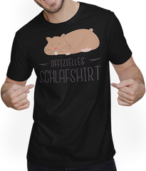 Produktbild von T-Shirt mit Mann Offizielles Schlafshirt | Zwerghamster Schlafanzug Hamster
