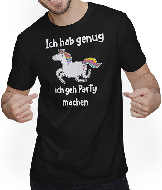 Produktbild von T-Shirt mit Mann Party Einhorn | Ich hab genug! | Funshirt Sprüche | Mädchen