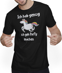 Produktbild von T-Shirt mit Mann Party Einhorn | Ich hab genug! | Funshirt Sprüche | Mädchen