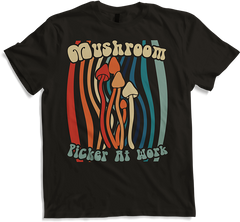 Produktbild von T-Shirt Pilzpflücker bei der Arbeit, psychedelischer Vintage-Psilocybin