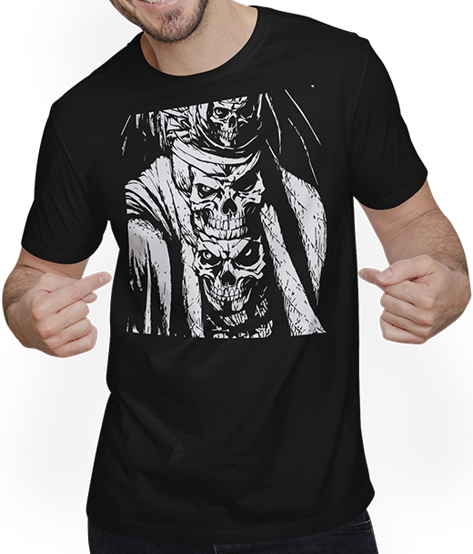 Produktbild von T-Shirt mit Mann Piraten-Fan Totenkopf Piraten Totenköpfe Freibeuter Segeln Pirat