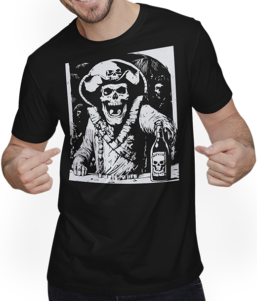 Produktbild von T-Shirt mit Mann Piraten-Fan Totenkopf Piraten Totenköpfe Freibeuter Segeln Pirat