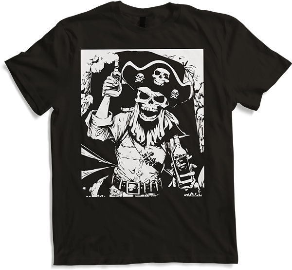 Produktbild von T-Shirt Piraten-Fan Totenkopf Piraten Totenköpfe Freibeuter Segeln Pirat