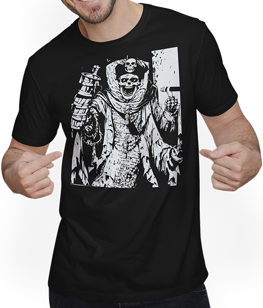 Produktbild von T-Shirt mit Mann Piraten-Fan, Totenkopf, Piraten, Totenköpfe, Segelpirat