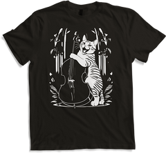 Produktbild von T-Shirt Schreiende Katze Musiker spielt Kontrabass